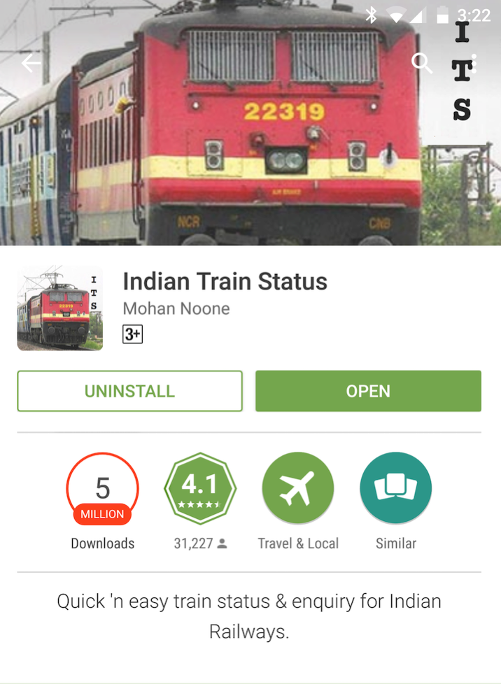 The Story of Indian Train Status or how a tiny app rose to 5 million downloads on Google Play